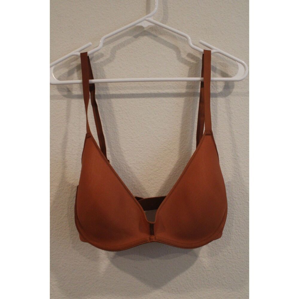 SKIMS caramel brown size 36DD scoop neck bra adjustable straps